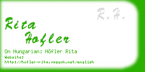 rita hofler business card