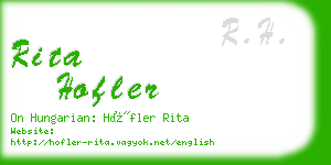 rita hofler business card